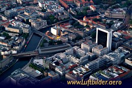Aerial photo Friedrichstrasse and Schiffbauerdamm