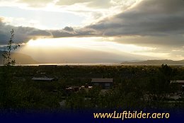 Aerial photo midnight sun