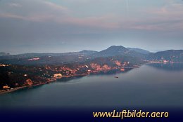 Aerial photo Sunset over Corfu