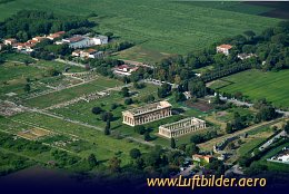 Aerial photo Ruins of Paestum