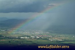 Aerial photo Rainbow in the Rhine Valley