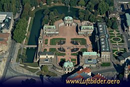 Aerial photo Zwinger Palace in Dresden