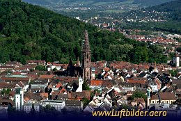 Aerial photo Freiburg Minster